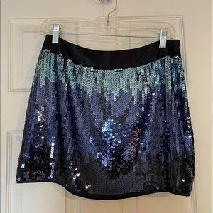 NWT Express Blue Sequin Mini Skirt